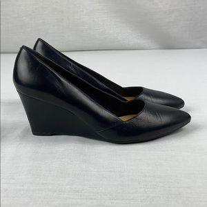 Franco Sarto Classic Black Leather Wedge 7.5M